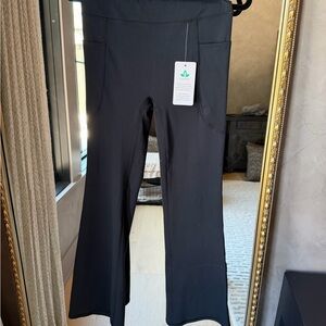 High waisted Black Flared Leggings